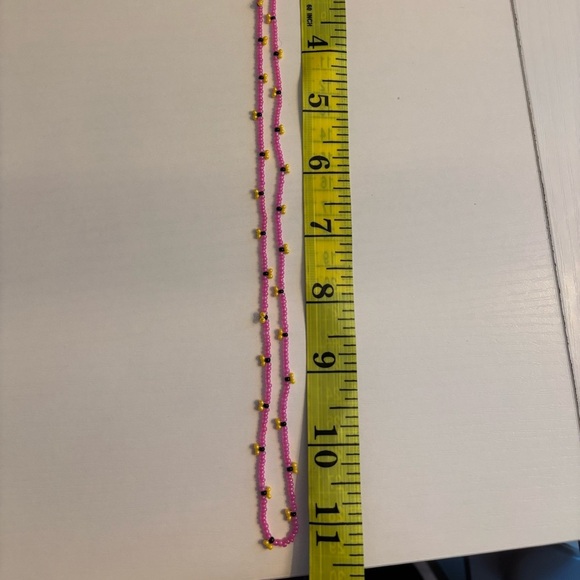 Pink and Yellow Beaded Necklace - Picture 6 of 6